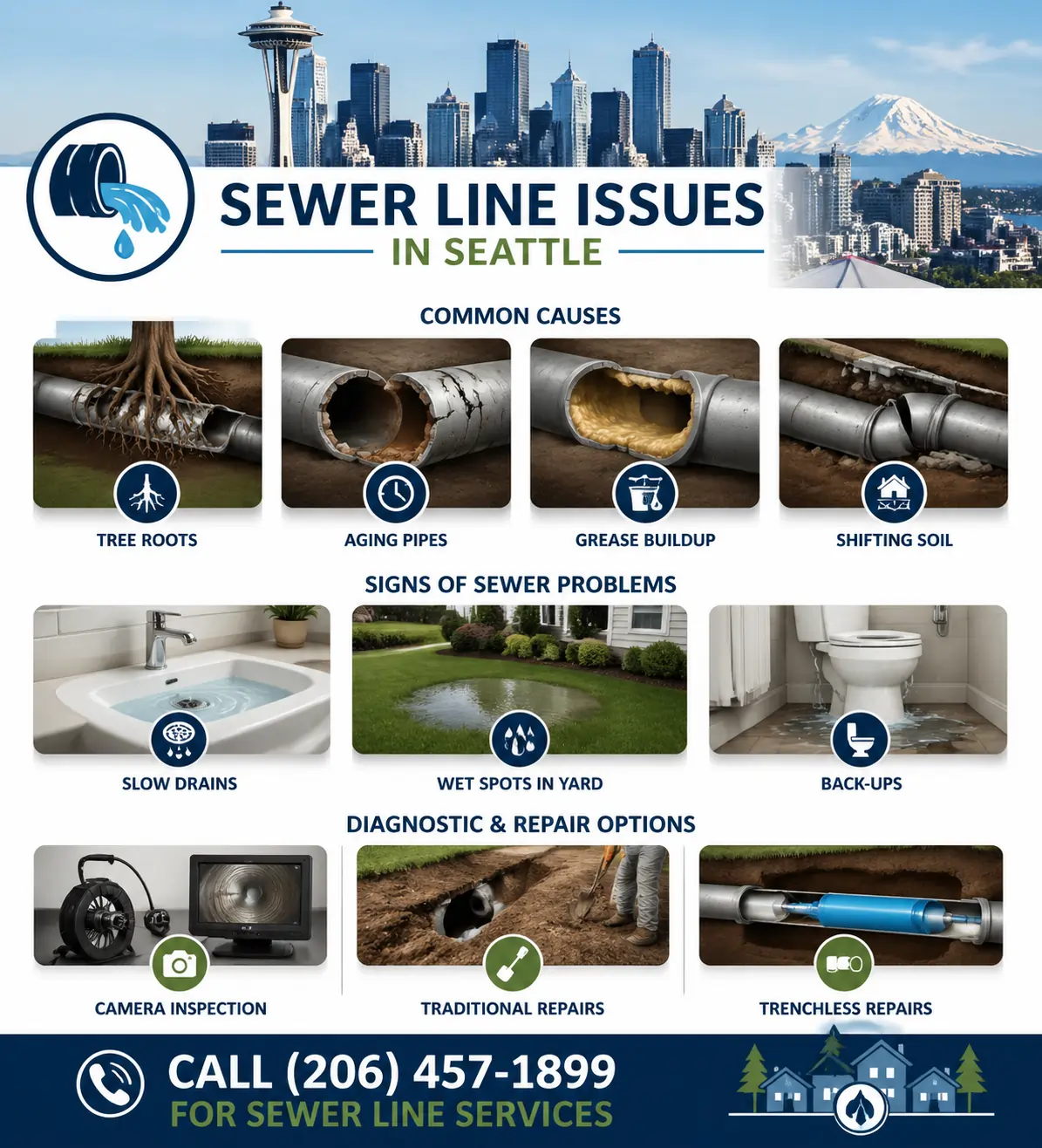 Sewer line problems Seattle